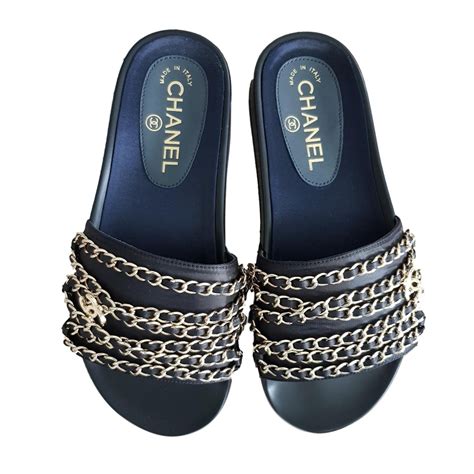 chanel black slide sandals|new Chanel sandals 2020.